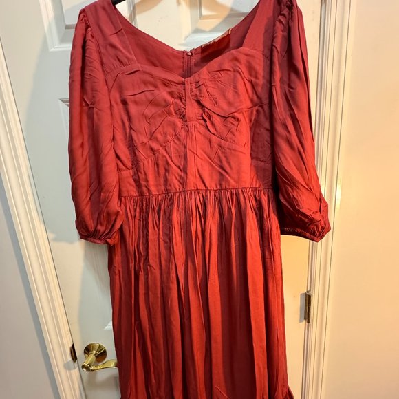 Jessakae Collection size XL midi red pear 3/4 sleeve dress - Picture 9 of 13